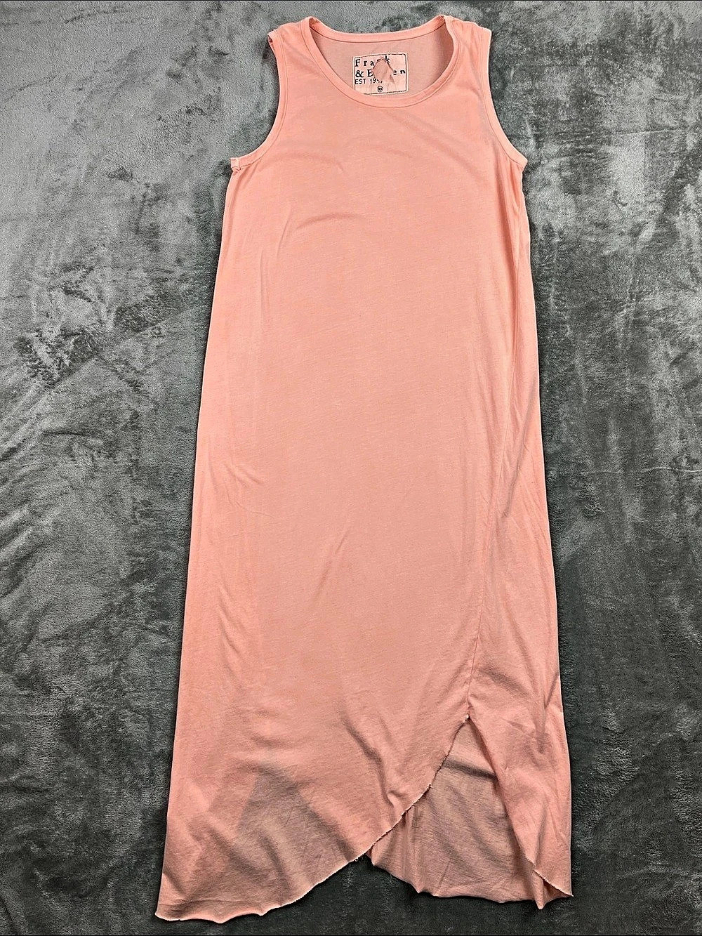 NEW Frank & Eileen XS 100% Cotton Coral Pink Asymmetrical Sleeveless Dress